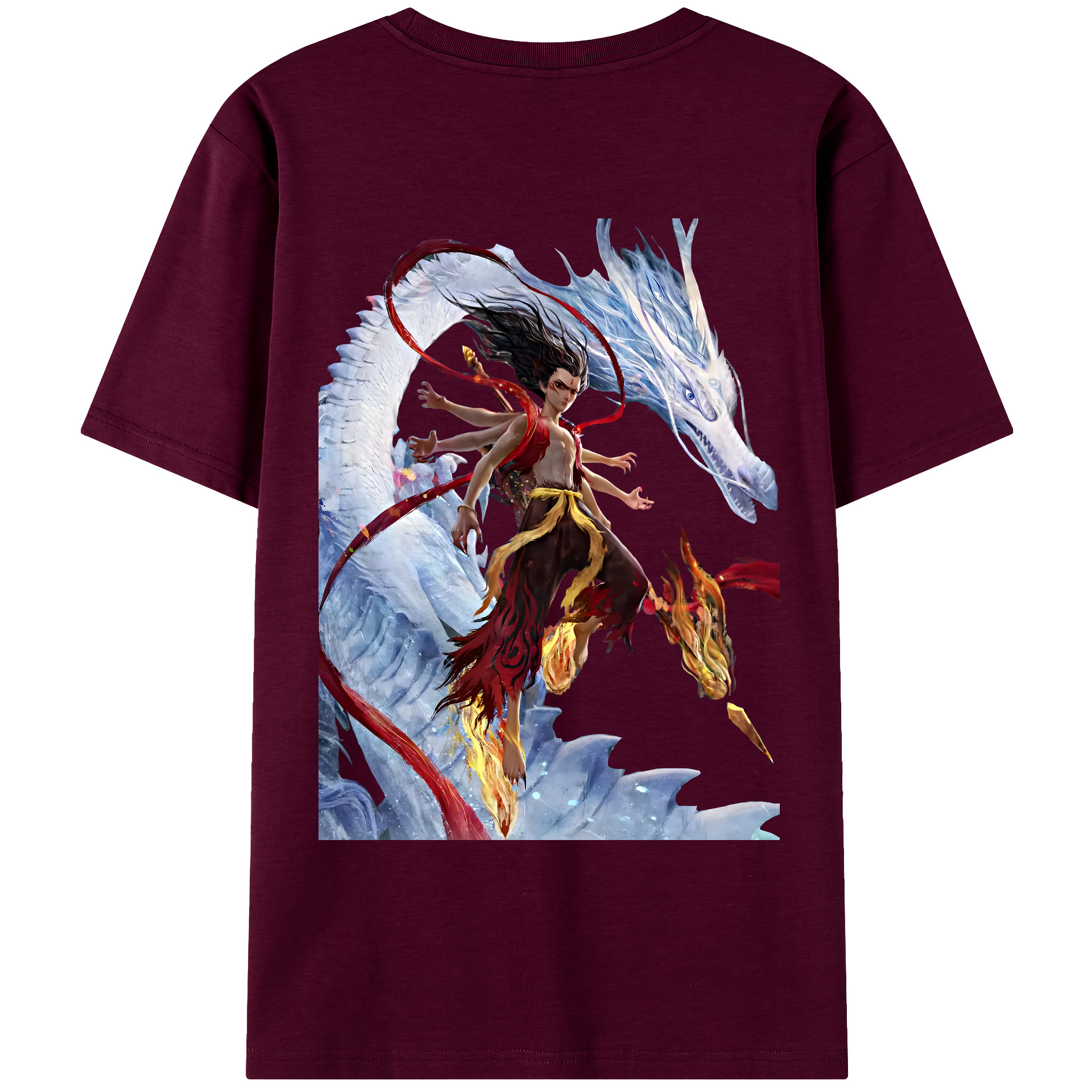 （画像用） Ne Zha 2 ナタ 魔童の大暴れ レディース半袖Tシャツ(バックプリント)